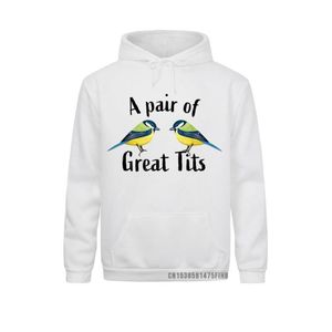 Men's Hoodies & Sweatshirts A Pair Of Great Tits Funny Bird Gift Hoodie GroupWinter Long Sleeve Winter Plain Sportswears Man