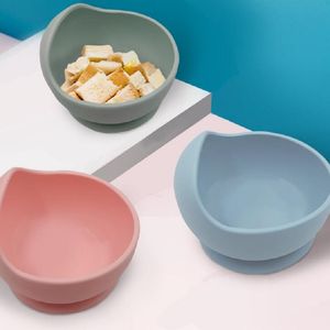 Baby Silicone Bowl Spoon Maternal Infant Feeding Cutlery Suction Cup Complementary Food Bowl Drop Proof Silicone Bowl Set ZZE6081
