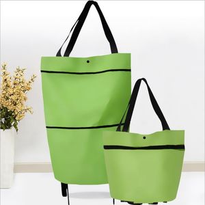 Förvaringsväskor Fällbar Shopping Trolley Tote Bag Oxford Cloth Folding Stor kapacitet 8 stilar Återanvändbara handväskor