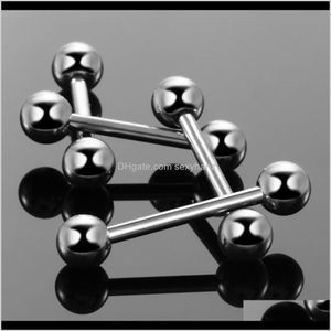 Rings 10Pcslot 14G G23 Titanium Internally Thread Tongue Ring Barbells Studs Nipple Shield Jewelry Cartilage Earrings Body Piercing Q Zf7Uz