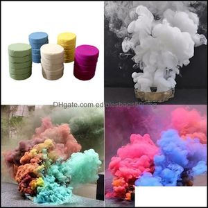 Evento Festa festiva Casa Gardenparty Decorazione 5 Pz / scatola Colorf Pillole di fumo Combustione Smog Torta Effetto Bomba Bomba Pografia Prop Giocattolo Ciao