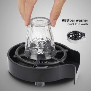 Kitchen Faucets Glass Rinser Automatic Sink Cup Washer Faucet Cleaning Washing Tool For Bar Kitchen Rinser Silver Shell Pipe