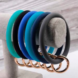 Silicone Key Ring Armband Bangle Chain Silicon Band Smycken Wrist O Q0719