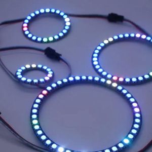Wholesale build rings resale online - Strips WS2812B Led Pixel Ring Addressable LEDs Build In WS2812 RGB Strip Light IC DC V