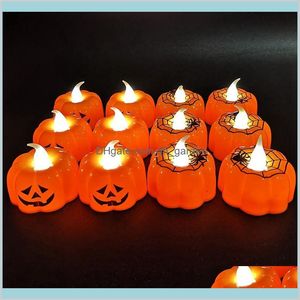 Andra festliga festförsörjningar Garden Plastic Pumpkin Candle Light Halloween Designer Lamp för Home Bar Dining Decoration Hha774 Drop DE