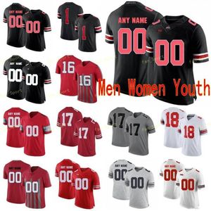 American College Football Wear NCAA College Jerseys Ohio State Buckeyes 28 Ronnie Hickman 14 KJ Hill Jr. 17 Chris Olave 1 Justin Fields 33 Zach Harrison Custombal