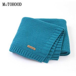 MOTOHOOD Coperta per bambini Casual Baby s Lavorato a maglia nato Swaddle Wrap Morbido Bambino Divano Presepe Trapunta Passeggino 211105