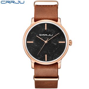 Crrju Top Märke Color Walnut Wood Luxury Watch för män Kvinnor Mode Sport Causal Gift Träfärg Kvarts Analog Armbandsur 210517