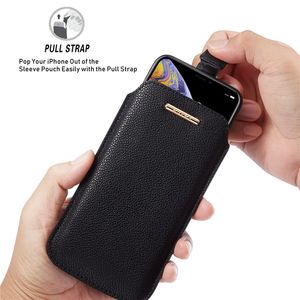 Custodie per cellulari ultra sottili con carta semplice per iPhone Samsung Custodia universale in pelle PU con cinturino