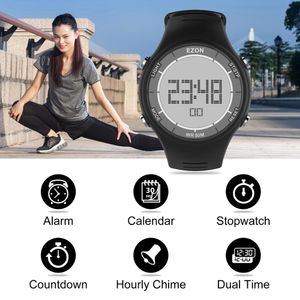 Digital Outdoor Sport Running Men Klockor Vattentät Multifunktionell Väcktidstimmar Stopwatch Kvinnor Ezon L008