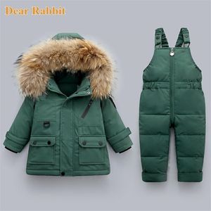 2 adet Giyim Seti Erkek Kış Aşağı Ceket Bebek Kız Giysileri Tulum Çocuk Kalınlaşmak Sıcak Ceket Parka Palto Çocuklar Snowsuit 211203