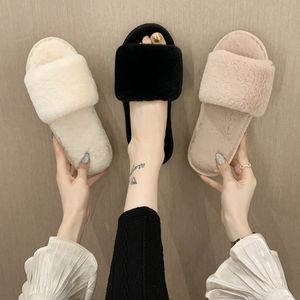 Pantofole in cotone per la casa Scivoli pelosi per le donne Pantofole da interno in peluche leggere Calde scarpe da donna con tacco piatto e leggere All'ingrosso o Dropshipping