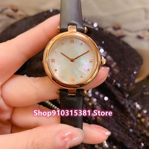 Casual Women Quartz Watches Stainless steel cz diamond Wristwatches Thin strap Clocks Natural Mother of pearl shell watch