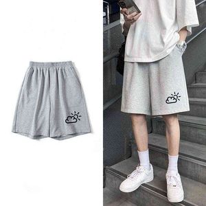 Homme Short Mens 2021 Summer Solid Color Shorts Creecas de algod￣o puro de algod￣o respir￡vel Casual Casa Male 220312