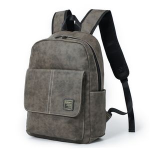Männer Reise Bookbag Vintage Schulter Tasche Koreanische Rucksack Mann Persönlichkeit Pu Leder Große Kapazität Laptop Rucksack