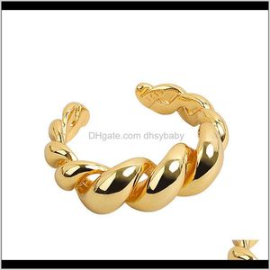 Band Rings Jewelry Drop Delivery 2021 Korean Ox Horn Bag Open Index Finger Hemp Rope Winding Ring Fashion Personality Indifference Niche Desi