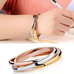 Women Bracelet Bangles Stainless Steel 3 Color Set Bracelets Accessory Wholesale New Trend Jewelry