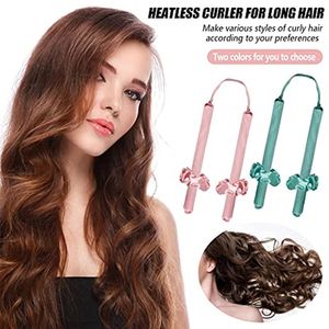 Valfri Curling Rod Headband för Kvinnor Hårkrullare Ribbon Wrap Kit Silk Curls Hair Waver No Heat Curlers Rollers Styling Tools