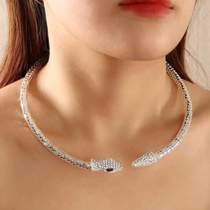 S2847 Fashion Jewelry Snake Choker Necklace Chain Adjustable Snake Tail Linked Chaplet Female Necklaces