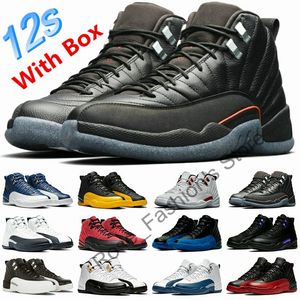 Winterized Triple Black 12 Men Sneakers Basketball 12s Shoes Wholesale Low Price Discount Factory China OEM With Box sz 7-13 Reverse Taxi Royalty Taxi University Gold