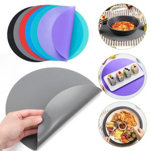Mats & Pads 12 Inch Silicone Microwave Mat Non-Stick Oven Turntable Pastry Tray Soft Round Placemat Table Pad
