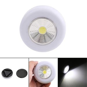 COB LED Night Light Wardrobe Touch Lamp 3W Battery Powered Kitchen Cabinet Closet Push Tap Home Stick On