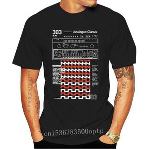 Herrt-shirts roland tb 303 unik design t-shirt bomullsbas synthesizer elektronisk dj musik rolig hälsa senaste amerikansk storlek