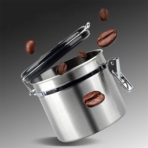 Metal Coffee Storage Container Canister Bottle Stainless Steel Jar Nut Sugar Tea 210423