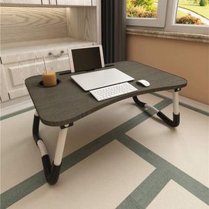 Ноутбук для ноутбука стол, складной портативный круглый стол с кухонной слотой, ноутбуком стенд завтрак для завтрака кроватей для дивана, кровать, терраса, балкон, сад - Блейк