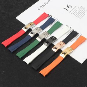 Watch Bands 20mm 21mm 22mm Watchband Soft Nature Rubber Band For ROLE Strap Submarine Sub-mariner GMT Series Tools