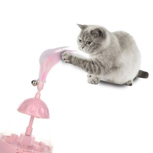 Cat Toys Pet Tumbler Slow Feeder Toy Interactive Automatic Spinning Feather Smart Leaking Food Supplies Oc18