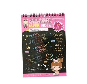 2021 DIY Scratch Art Paper Notebook Note Drawing Stick Sketchbook Kids Party Gift Creative Imagination Development Toy Mix colors