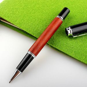 Jel Pens Jinhao 8802 Yüksek kaliteli ahşap silindir top kalemi işletme okulu malzemeleri metal lüks arkadaş hediye gönder