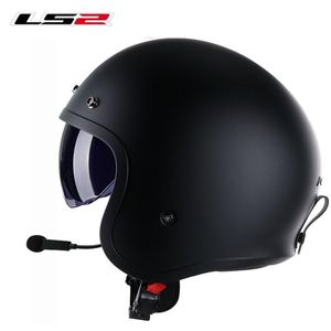 Caschi moto LS2 OF599 Casco Bluetooth aperto con doppia lente Vintage Retro Casco Moto Capacete Sctooter Casque