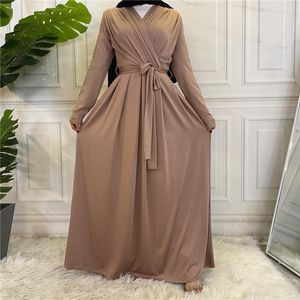 Ethnic Clothing Ramadan Solid Muslim Fashion Hijab Dress Dubai Abaya Arabic Abayas For Women Turkish Dresses Islam Kaftan Robe Musulmane Lon