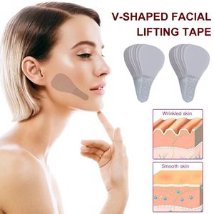 40Pcs  Set Invisible Thin Face Facial Stickers Fast Line Wrinkle Flabby Skin V-Shape Face Lift Tape Chin Face Slim Tool Free Epackt