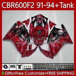 Body For HONDA CBR-600 CBR 600 CBR600 F2 FS CC 600F2 Red flames 91 92 93 94 63No.273 600FS CBR600F2 600CC 1991-1994 Bodywork CBR600FS 1991 1992 1993 1994 OEM Fairings