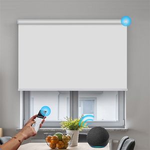 Smart Control 25mm Wi-Fi Motor Electric Roller Blinds Compatible with Google Alexa Voice Customized Size Motorized Shades 210722