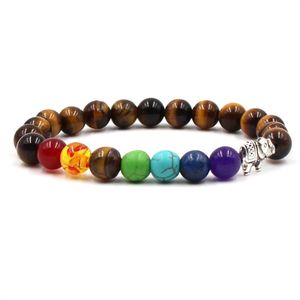 Charm Bracelets mm Natural Stone Beads Chakra Healing Balance Elephant Bracelete Feminino Yoga Reiki Prayer Bead Bracelet For Men Women