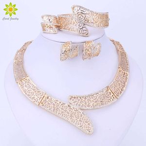 African Beads Jewelry Sets Collar Statement Necklace Earrings Bracelet Fine Rings Vintage Party Accessories For Women H1022