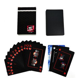 Schwarze Magische Spielkarten großhandel-Frosted wasserdichte PVC Poker Karten Spiel schwarz dauerhafte magische Poker Sammlung Spielkarten