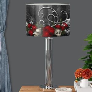 Lamp Covers & Shades 2021 Table Shad Handing Light Lampshade Cool Rose Skull Print Home Bedroom Cover Halloween Decor Drum Abajur