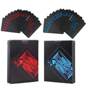 Schwarze Magische Spielkarten großhandel-Spielkarten Black Texas Holdem Classic Advertising Poker wasserdicht PVC Murn Durable Board Rolle Spielen Magic Card Set Party Entertainment Supplies
