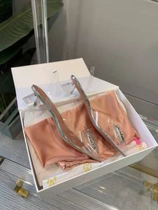 Vrouw Schoenen Amina Italië Muaddi Clear Begum mm Hakken PVC Crystal Pumps Fashion Sandals