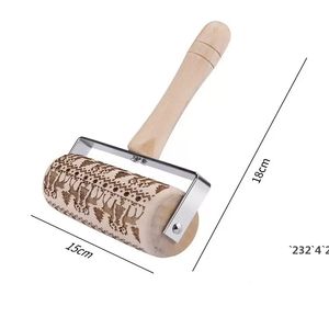 Novo Natal Embossing Rolling Pins Cozing Cookies Biscoito Biscoito Fondant Bolo De Bolo Gravado Roller Rena Snowflake Lla9169