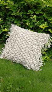 Macrame ручная подушка для подушки богемной подушки свадебные декоративные фиктивные размеры и цветная подушка/декоративность