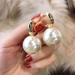 Big Pearl Dangle Brincos para Mulheres Na moda Bonita Jewerly Corean Fashion Brinco Brincos Feminino