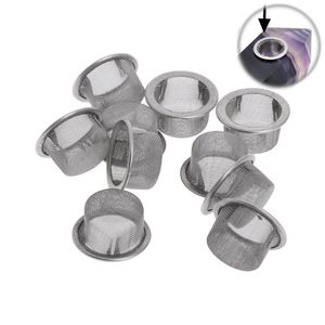 Schermo per pipa per tabacco Filtri a sfera in metallo Argento e ottone Acciaio inossidabile 16mm Mesh Bowl Rete di combustione per pietre preziose Tubi di cristallo di pietra di quarzo