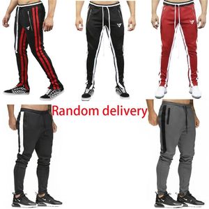 Moda Homens Calças Calças Fitness Casual Treino Longo Skinny Sweatpants Jogger Tracksuit Calças de Algodão 210715