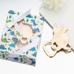 Partihandel Guld Dinosaur Ölflaska Öppnare Bröllopsfest Present Baby Födelsedag Favoriter Cap Openers med Retail Box